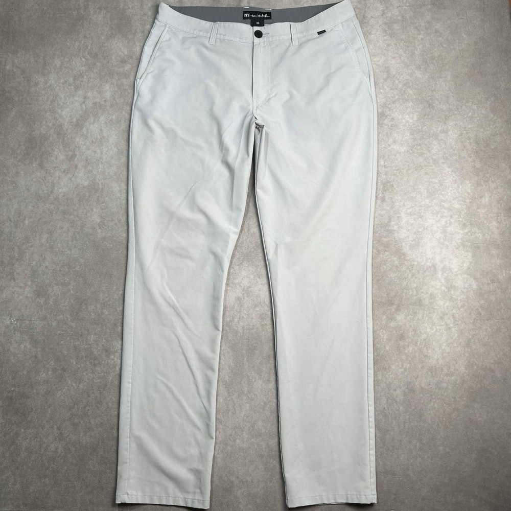 Travis Mathew Men's Sz 36 x 32 Light Gray Performance Stretch Golf Dress Pants